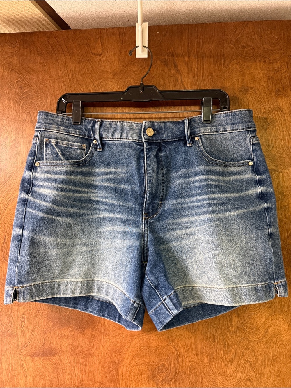 White House Black Market Washed Blue Denim Jean Shorts